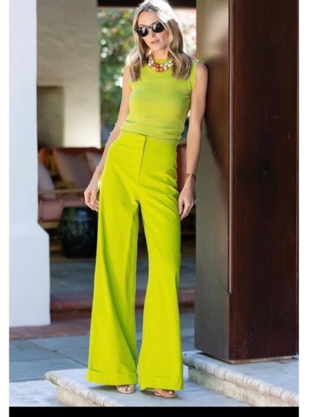 NWT Julia Amory Chartreuse Corduroy
Wide Leg Pants Size XS